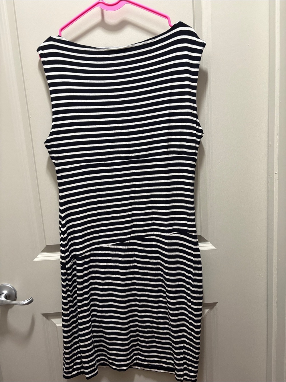 Vince Camuto Black and White Striped Midi Dress - Picture 5 of 5